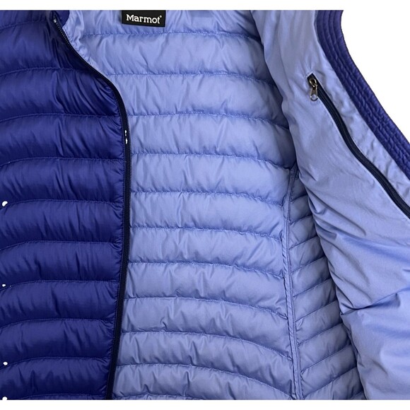 MARMOT Blue Quilted Lightweight Puffer Aruna Vest Duck Down 600 Fill Outdoors L - Picture 4 of 7